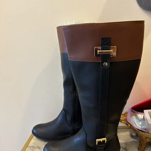 NEW Karen Scott Black and Brown Women's Riding Boots - Picture 3 of 6